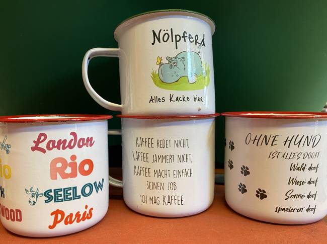 10 St. Vintage Emailetasse für Sublimationsdruck